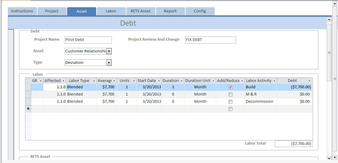 Debt Assessment Tool