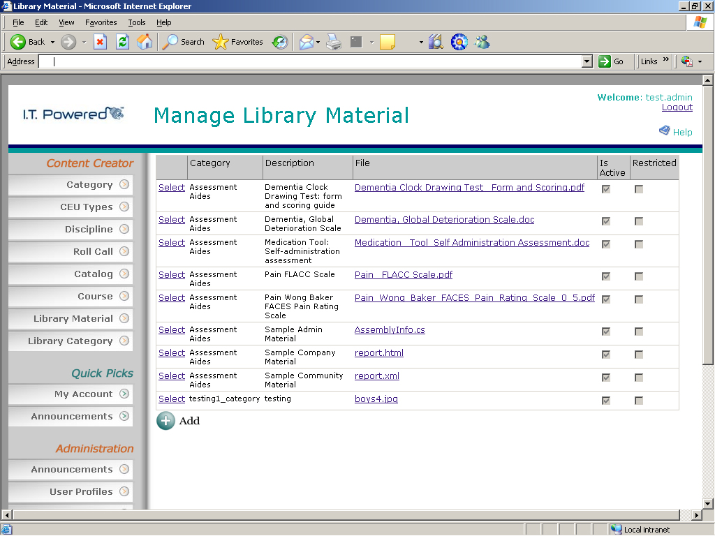 eLearning Application